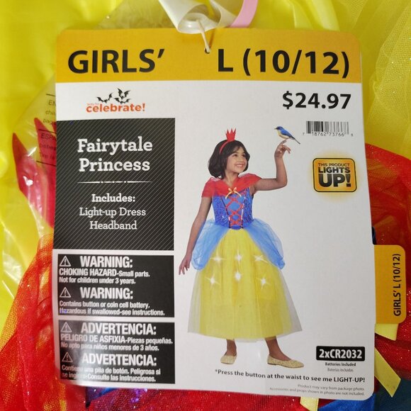 Girls L (10-12) Fairytale Princess Light-Up Dress With Headband Halloween Costum - Picture 2 of 10